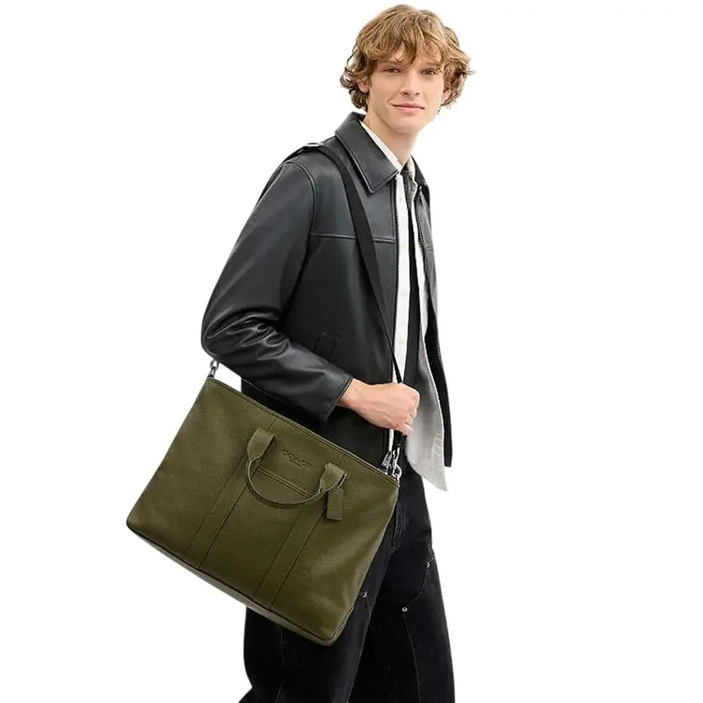 Coach Grayson Soft Pebbled Leather Olive Tote NWT